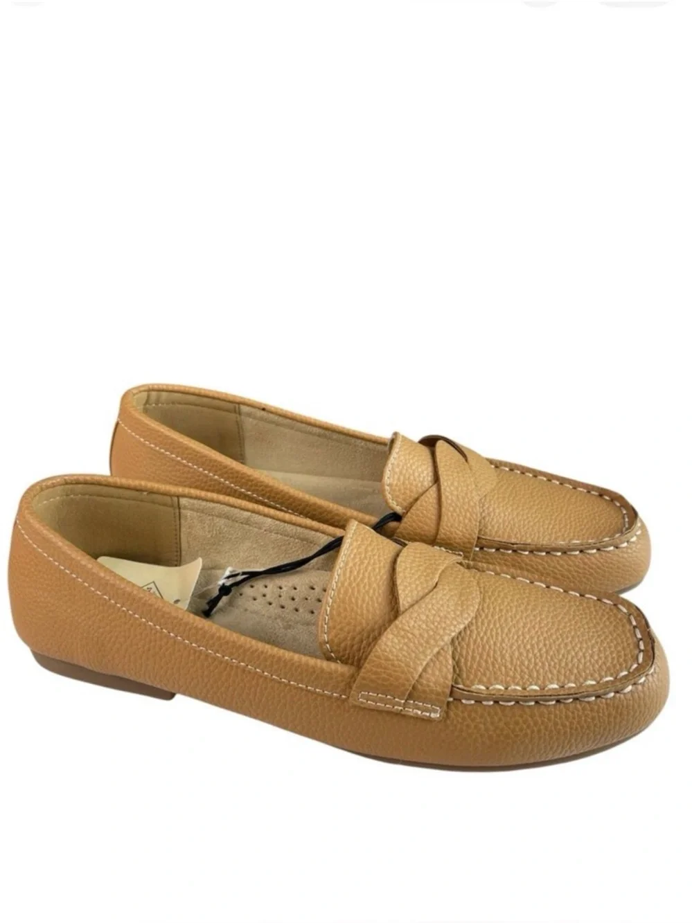 St. John’s Bay Women's Comox Loafers 8M Tan Slip‑On Comfort Memory Foam Casual